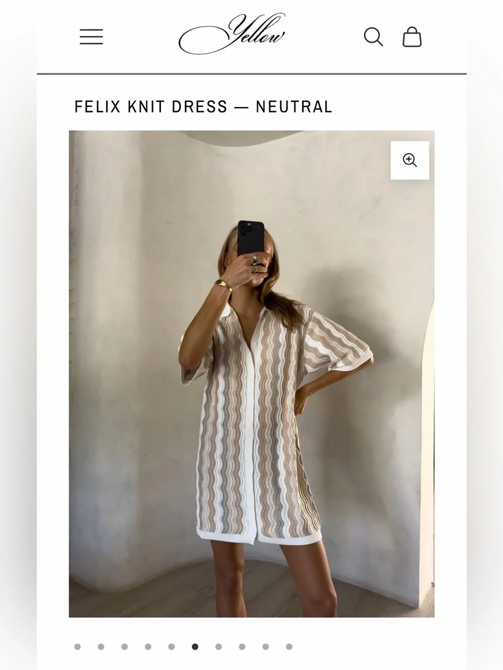 Yellow The Label Felix Knit Dress in Neutral - Picture 2 of 4